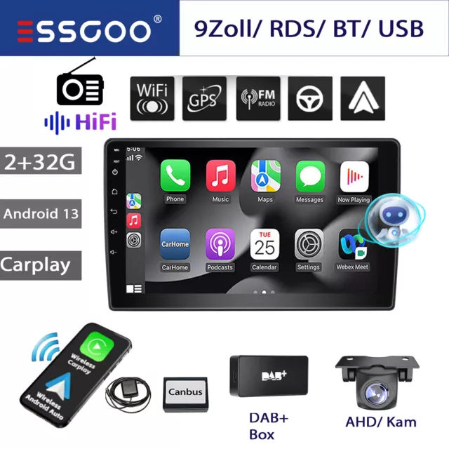 Android 13 Autoradio Carplay GPS Navi DAB+ Kamera Für Fiat Ducato Citroen Jumper