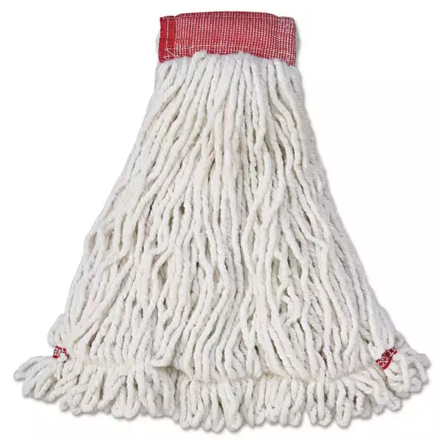 Rubbermaid Commercial Web Foot Wet Mop Head, Shrinkless, Cotton/Synthetic, White