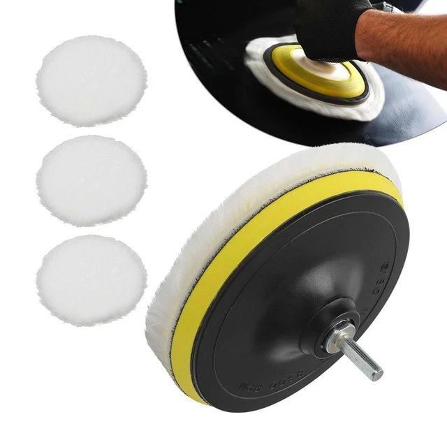 5PCS 6" Buffing Polishing Pads Wool Wheel Mop Set For Car Polisher Drill Adatper