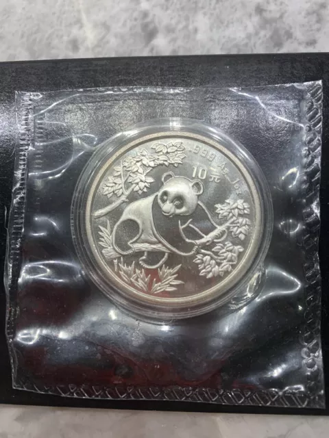 1992 China Panda Silver Coin 10 Yuan 1 oz Proof Panda Silver Coin
