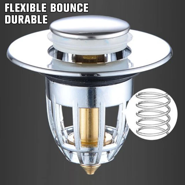 Universal Wash Basin Core Bounce Drain Filter up Bathroom Sink Plug-Stopper
