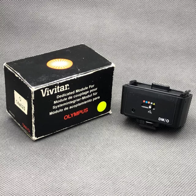 Boxed Vivitar flash module dedicated Olympus OM module OMD Pen camera DM/O