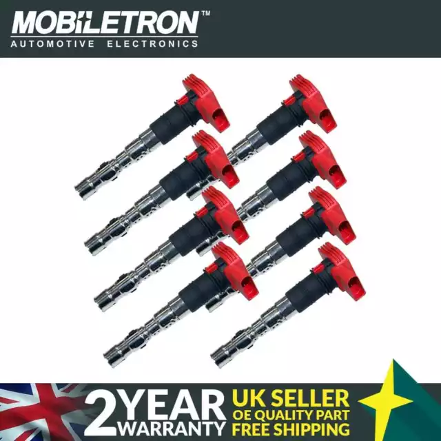 8 Pack of Mobiletron CE-148 Ignition Coil for Audi A6 A8