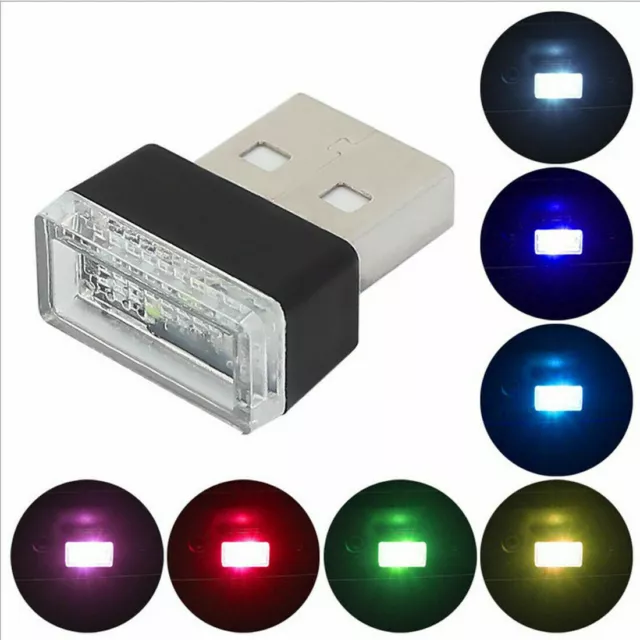3x Mini LED USB Car Interior Light Neon Atmosphere Ambient Lamp Accessories