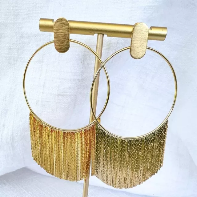 Large Fringe Hoop Earrings