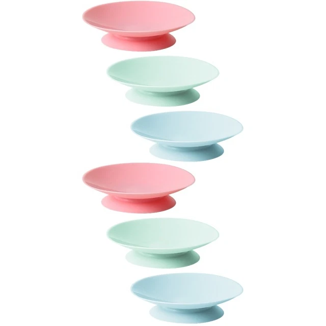 2 Assiettes Bébé En Acier Inoxydable Avec Ventouse - Bleu Et Rose, 23,5 Cm Avec Compartiments