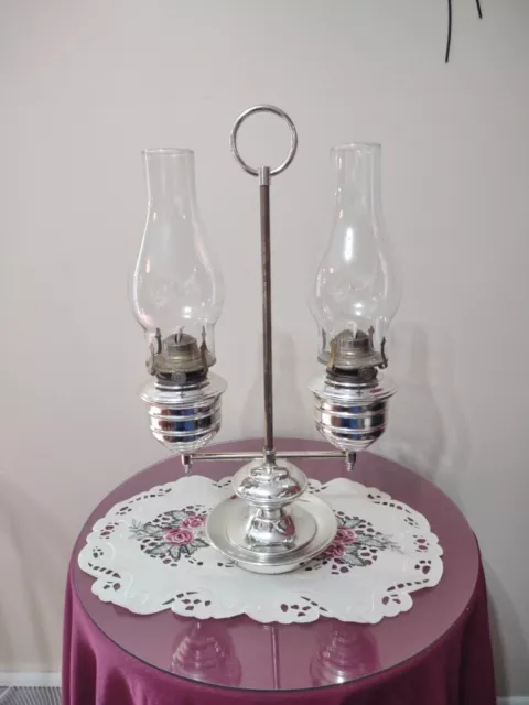 Double Oil Lamp Chrome Finish