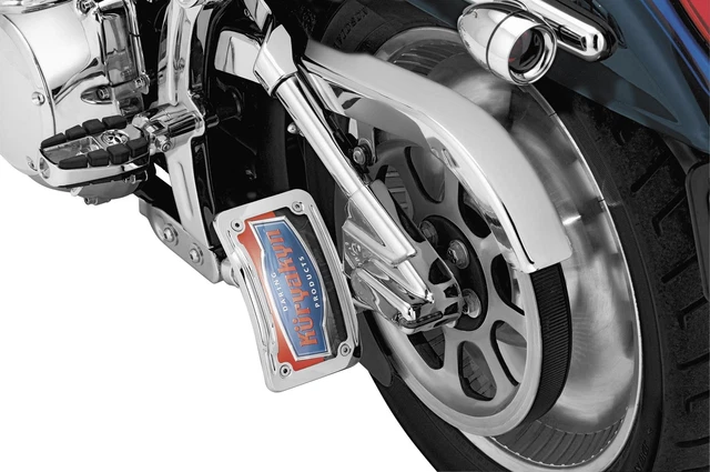 Kuryakyn 9251 Lighted Curved Vertical Side Mount License Plate Holder