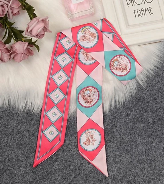 Sciarpa collo seta twill - rosa, blues, estate 2022, rosa pallido - venditore britannico