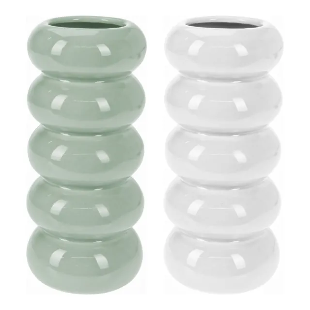 Keramik Vase Modern klein rund Dekoration für einzelne Blumen Tulpen Pampasgras