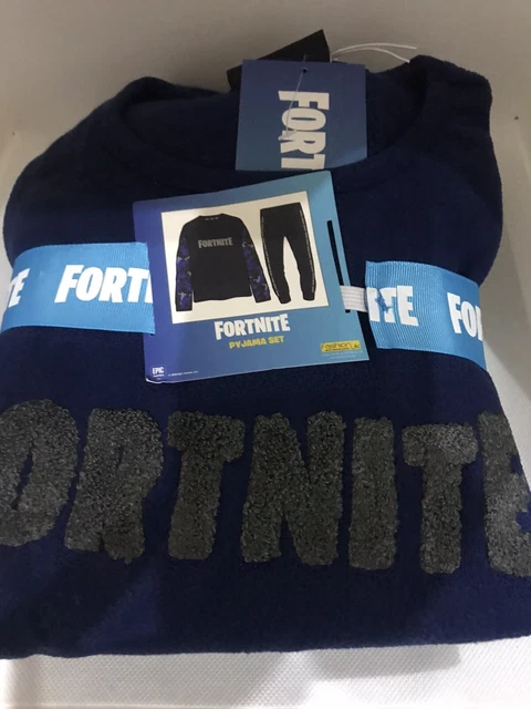 PRIMARK BOYS FORNITE Fleece Pyjamas Pjs Nightwear Gamer Blue