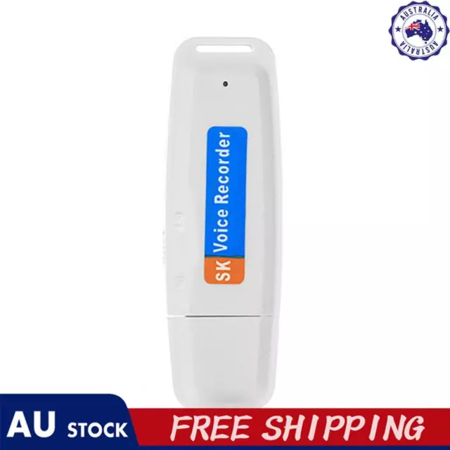 SK001 Portable U Disk TF Card USB Digital Audio Voice Recorder Pen (White)