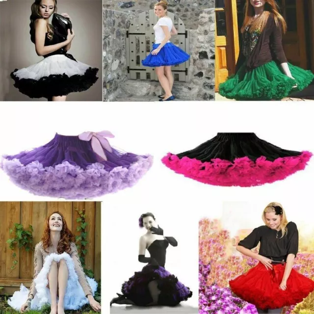 UK Tutu Skirt Womens Adult Teenage Girl Ballet Dance Party Fluffy Underskirt New