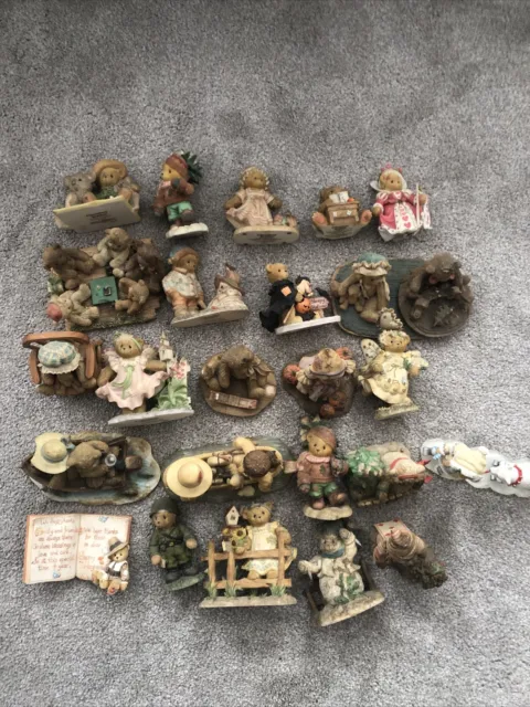 Cherished Teddies figurine LOT of 25 USED Chipped Pieces Broken See Pics 3.11.24