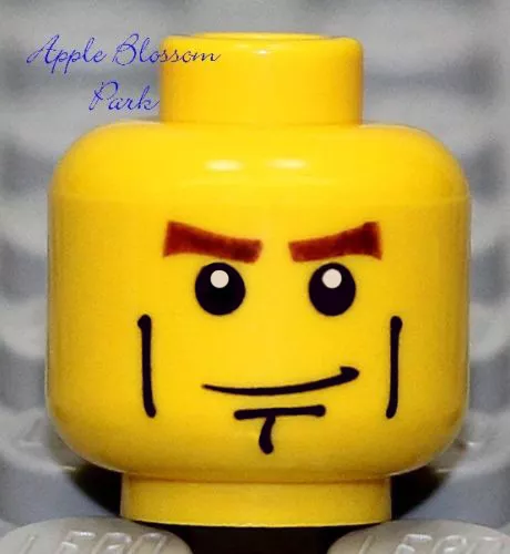 NEW Lego City Police Agents MALE BOY MINIFIG HEAD w/Scowl Smile Grin Chin Dimple