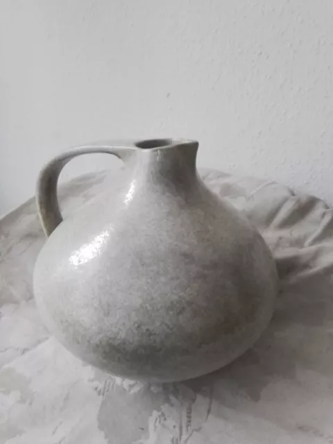 Ruscha Keramik,Studiokeramik,Krug,Vase,Henkelvase,grau,70er Jahre 3