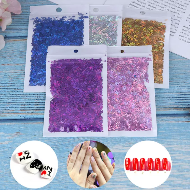 Laser Letter Nail Glitter Sequins Mixed Nail Flakes Manicure Nail Art Decora-wf