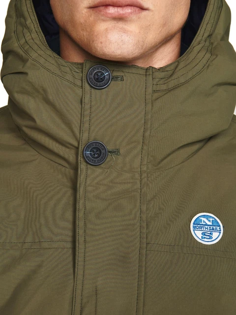 Giubbotto uomo invernale North Sails giacca casual con cappuccio e tasche verde 2