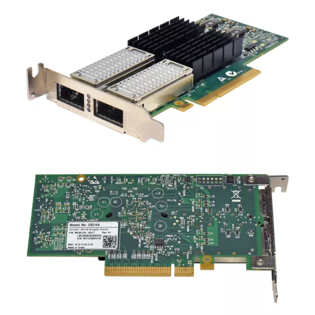 Adaptador de servidor LP Mellanox MCX314A BCCT ConnectX-3 Pro EN 40 GbE PCIe x8 QSFP 2