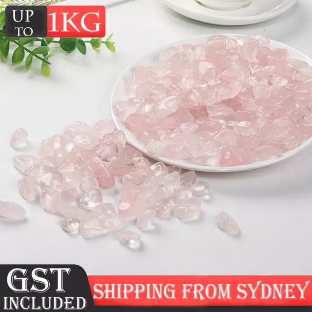 Rose Quartz Crystal Chips BULK 100g-1kg A Grade Gemstone Tumble Polished Mini