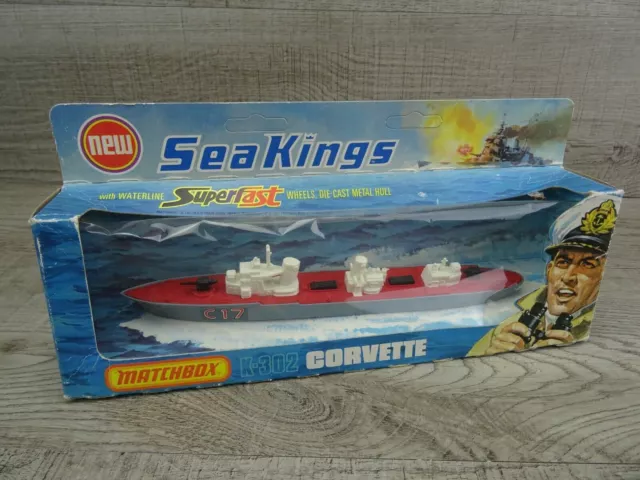 Matchbox Seakings K-302 Corvette Vintage 1975 Diecast Model Ship Boat