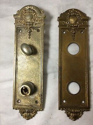 Victorian, Ornate Brass or Bronze Door Knob Plates