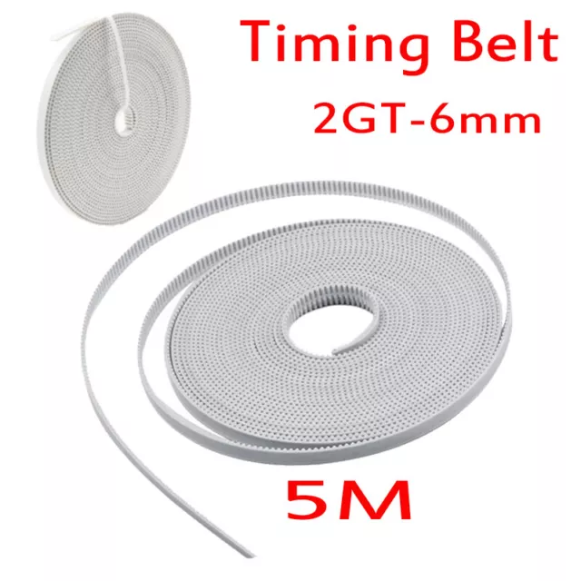 5M GT2 6mm Width Open PU White Timing Belt For 3D Printer CNC Reprap Prusa i3