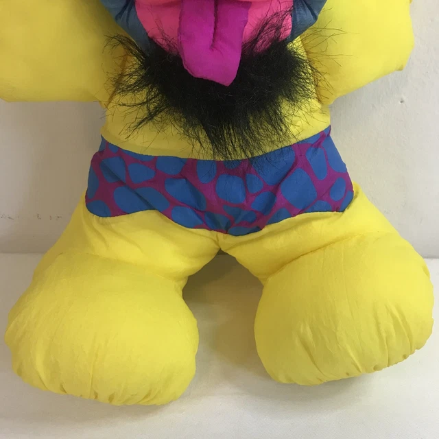 Vintage Fisher Price 1992 Yellow Caveman Puffalump Stuffed Grunts Plush Doll- A3 2
