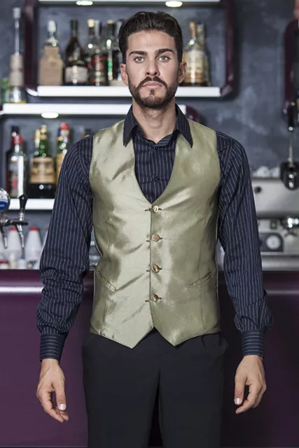Gilet Panciotto Uomo Donna Lavoro Business Elegante Cameriere Bar Ristorante