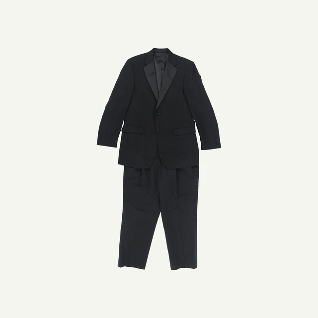 Marks and Spencer Mens Black Poly blend Regular Suit 2 Piece 40" L 27” W 35"