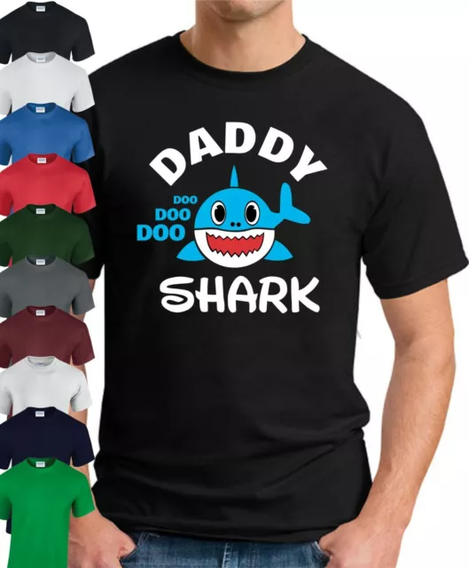 DADDY SHARK T-SHIRT > Funny Slogan Novelty Mens Geeky Gift Father's Day Dad Baby