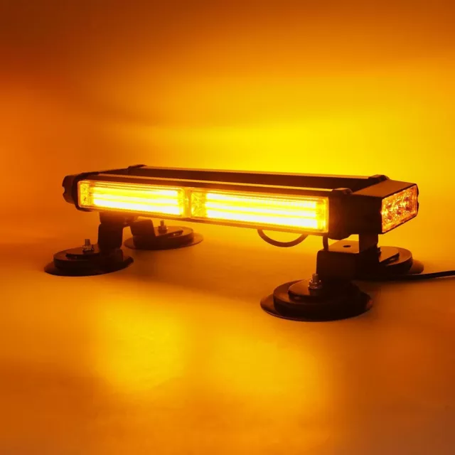 LED Roof Recovery Light Bar Amber Warning Strobe Flash Magnetic Beacon 12-24V