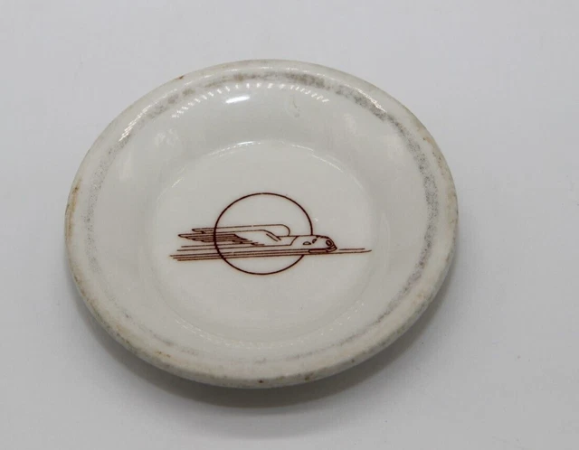 Union Pacific Winged Streamliner Butter Pat Plate Homer Laughlin Has Issues