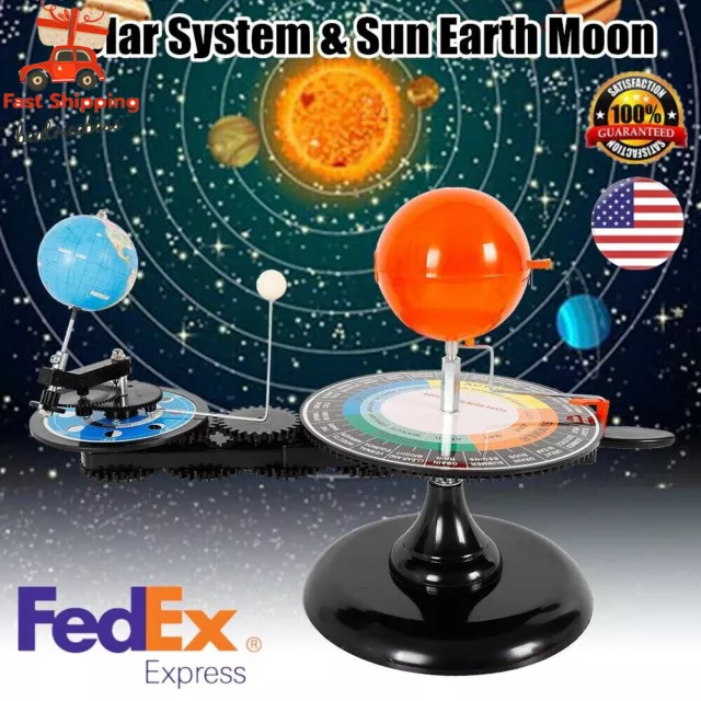 Educational Solar System Model Globe Earth Sun Moon Orbital Planet Model Kit