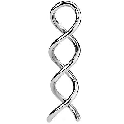 PAIR - STEEL TWISTED SPIRAL TAPERS GAUGES EAR PIERCING JEWELRY (14g-12g-10g)