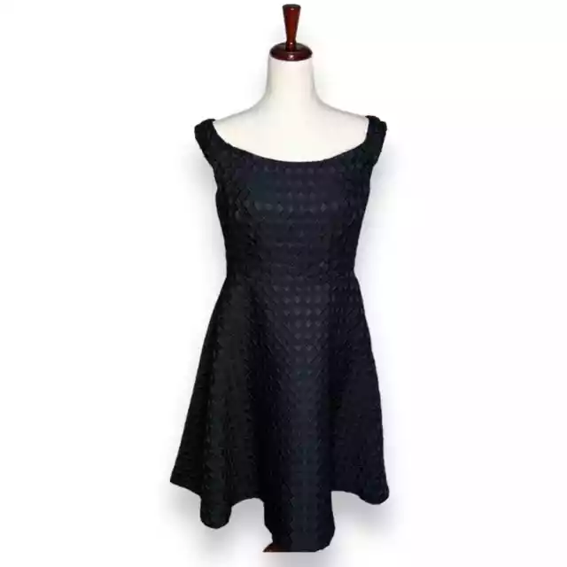 Anthropologie Moulinette Soeurs Black Textured Fit & flare Dress Size 10 EUC