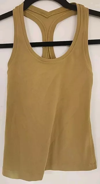 Lululemon Cool Racerback Short Tank Top Nulu Size XXS Chartreuse EUC