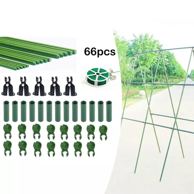 Sturdy Garden Pillars Set of 30 Plant Stakes with Connecting Pipes and Clips