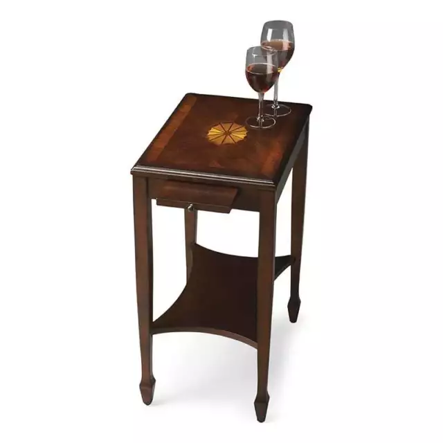 Beaumont Lane Traditional Wood Side Table in Plantation Cherry