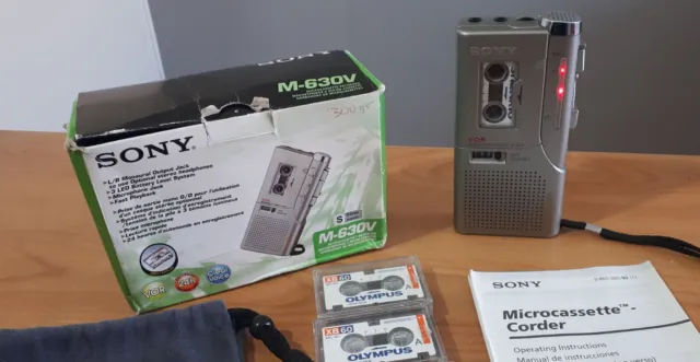 Micro cassette dictaphone SONY M-630V lecteur enregistreur vocal voix pour pièce