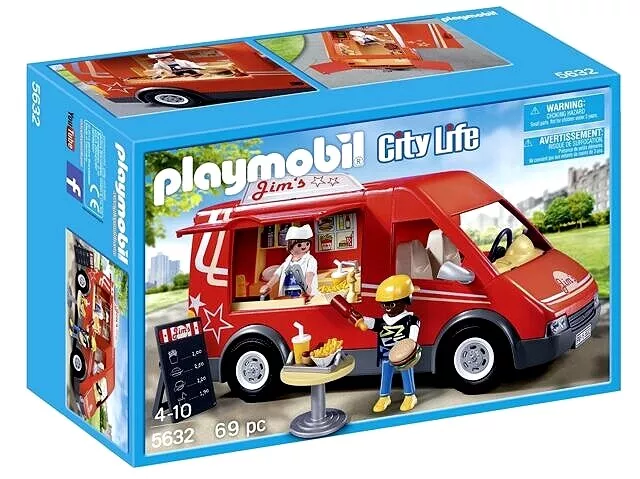 PLAYMOBIL 5632 FOOD Truck Van Fast Red Serving Mobile Toy Play Set 35.28 PicClick UK