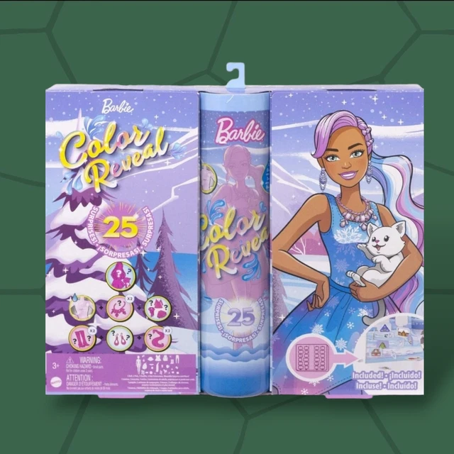 BARBIE COLOR REVEAL Advent Calendar, 25 Surprises Include Color Reveal