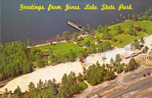 NC Elizabethtown JONES LAKE STATE PARK 1969 Aerial View Mint postcard C72