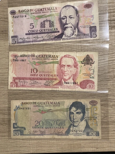 3 Billetes De Guatemala De Los Años 80’s Circulados