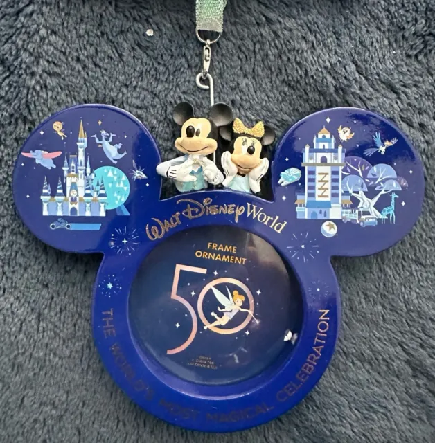 Walt Disney World 50th Anniversary Mickey Minnie WDW Photo Frame Ornament