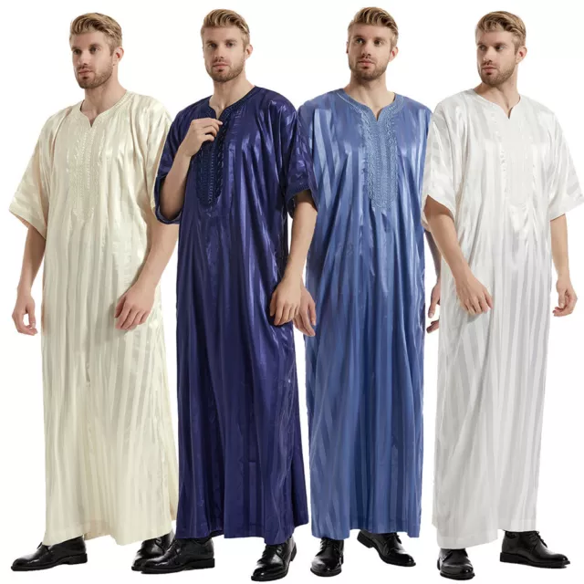 Abito Uomo Musulmano Abito Thobe Saudita Islam Kaftan Abaya Dubai Abiti Arabo Ramadan