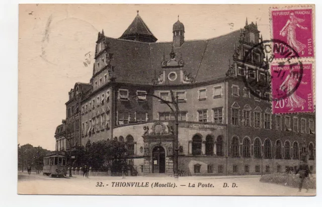 THIONVILLE - Moselle - CPA 57 - la Poste - Petit plan Tramway