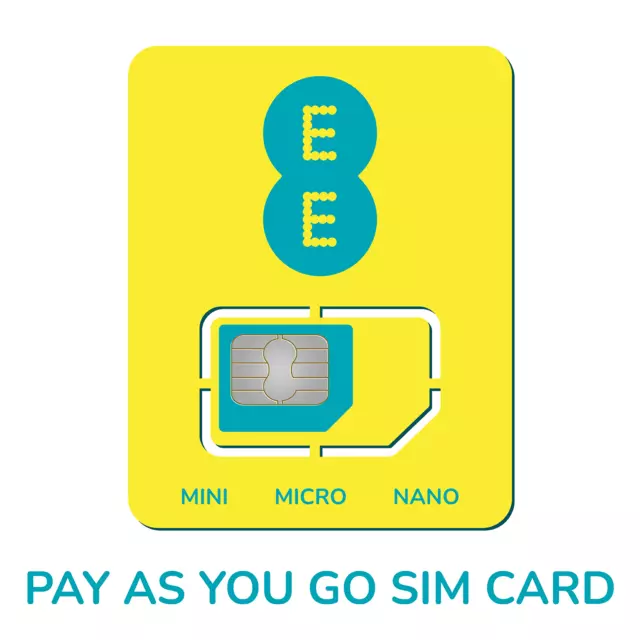OFFICIAL UK EE Sim Card Pay As You Go PAYG STANDARD MICRO NANO Brand New Best 4G