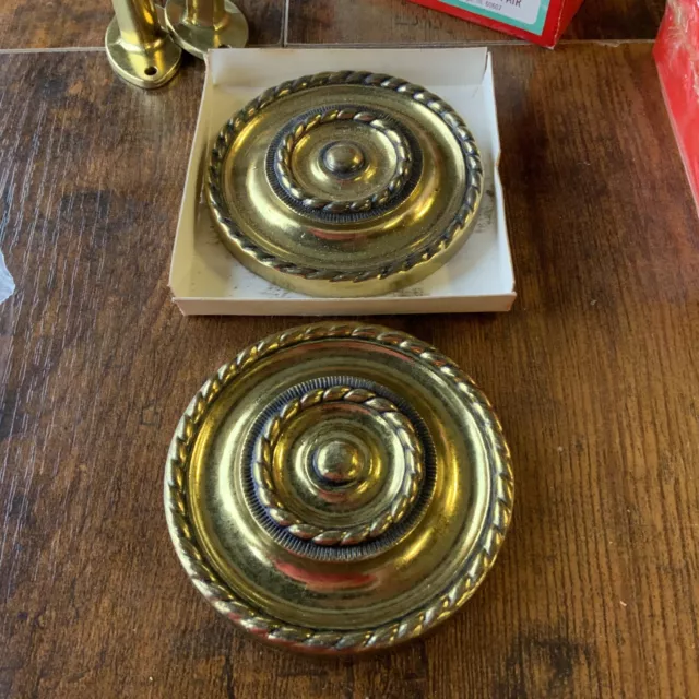 Vintage Sears tieback tie back holders antique brass gadroon drapery  curtains