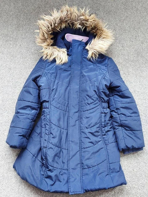 Andy & Evan, Girls Navy, Part Fleece Lined Winter Padded Coat, Hood,  9-10 Yrs